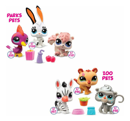 Set De 3 Figuras Coleccionables Littlest Pet Shop Parque