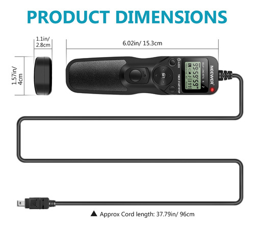 Neewer Disparador Remoto Con Temporizador Digital Para Nikon