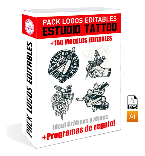 Pack Vectores +150 Marcas Tattoo Logos Editables #v324