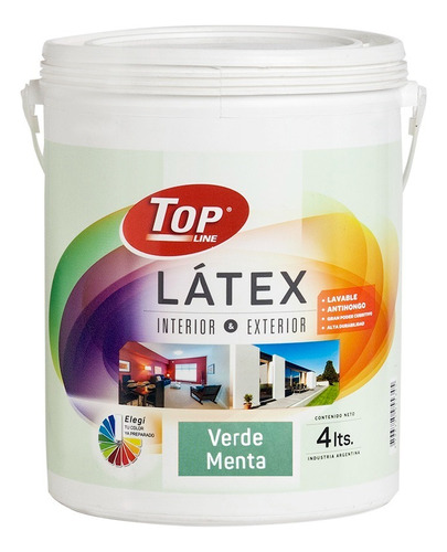 Pintura Latex Lavable Colores Tendencia Topline 4lts