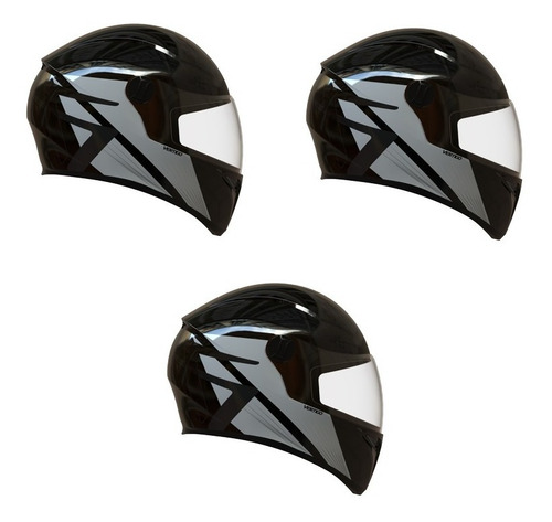 Imagen 4 de 8 de Vertigo Pack X3 Casco Moto V50 Infinity Brillo.