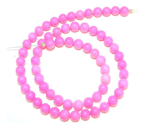 Tira 94 Piedra Jade 8 Mm Rosa Chicle 50 Separadores 2 Tiras 