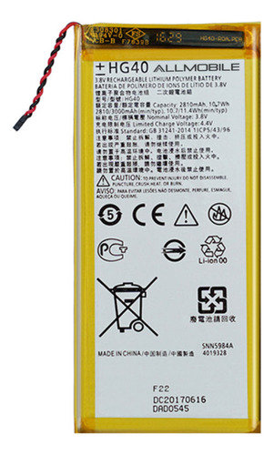 Pila Bateria Litio Hg40 G5 Plus Xt1681 Xt1684 Xt1687 2810mah