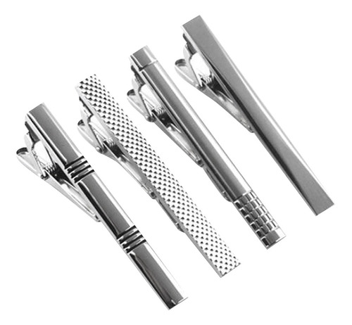 4 Pcs Pasador De Corbata De Metal Con Clip De Resorte,