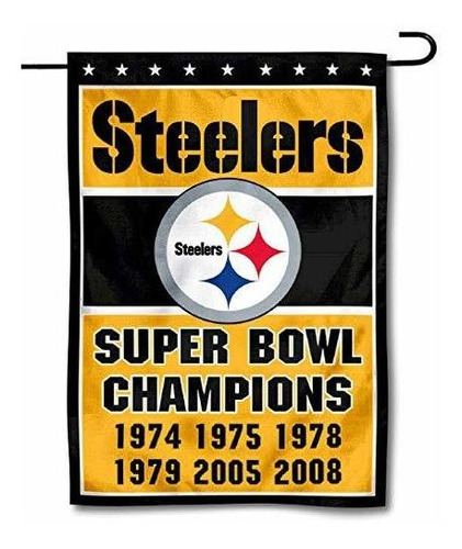 Bandera Steelers 6 Time Super Bowl Champions Wincraft Para