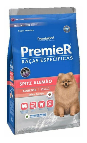 Ração Premier Cães Spitz Alemão Adulto Sabor Frango 2,5kg