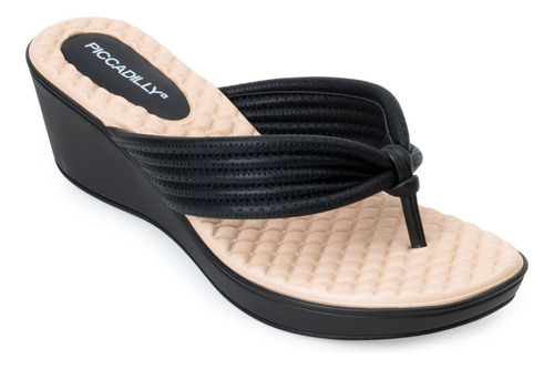 Tamanco Anabela Dedo Chinelo 540344 Preto Piccadilly 