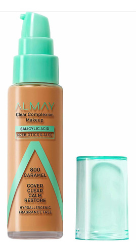 Almay Clear Complexion Makeup Base Maquillaje C/ácido Salí Y Tono Caramel 800