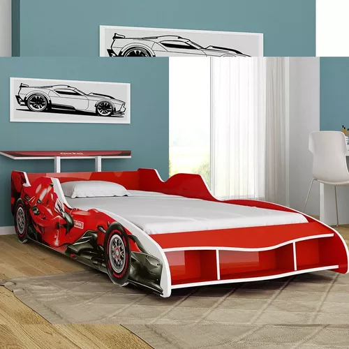 Cama Infantil Carro Vermelho Corrida - Envio Imediato