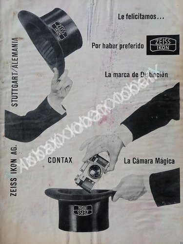 Cartel Retro Camaras Fotograficas Zeiss Ikon Contax 1954 599