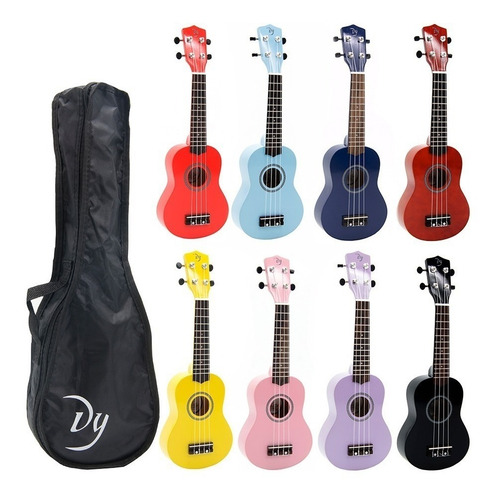 Imagen 9 de 10 de Ukelele Soprano Dy Cuerdas Aquila Funda *músico Profesional*