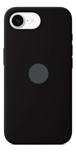 Funda Silicona Con Felpa Para Iphone 16e 2025 Negro Con Manzanita