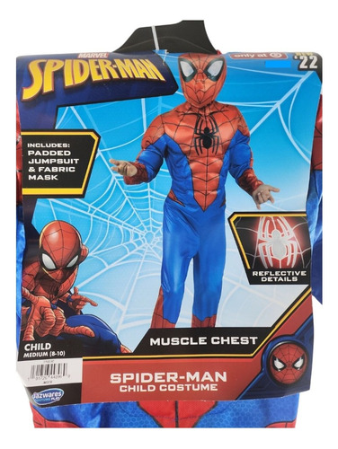 Hombre Araña Spiderman Disfraz Musculoso Reflectivo Jazwares