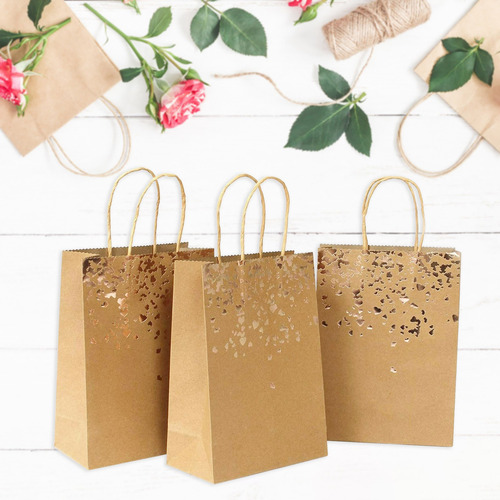 Home Storage Gift Bags Kraft Paper Bags Birthday Wedding Chr