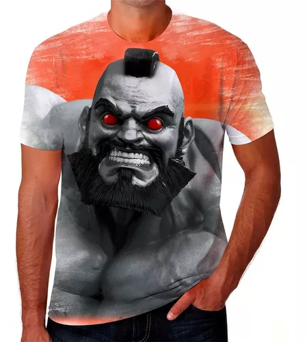 Camisa Camiseta Masculino Blusa Jogo Zangief Street Fighter  Tamanho:P;Cor:Preto