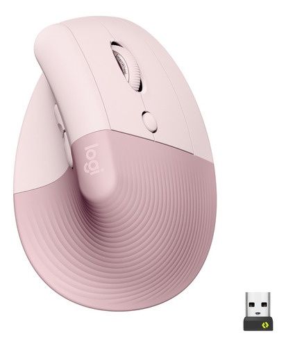 Logitech Lift Vertical, Mouse Ergonómico Avanzado, Rosado