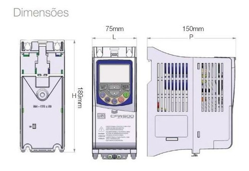 Inversor Frequência Weg Cfw500 0,5cv 220 V2,60a Mono Tri G2