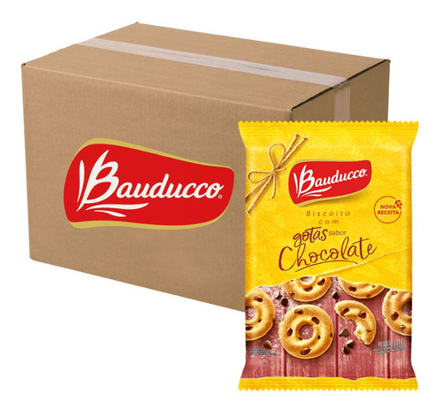 Biscoito Bolacha Bauducco Gotas De Chocolate 24 Pacotes 335g