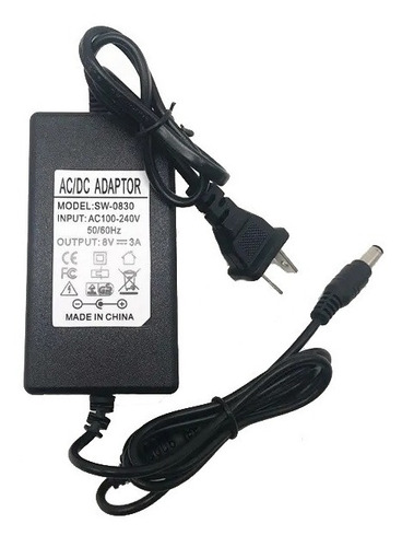 Imagen 1 de 3 de Cargador Transformador 8v 3amp Para Puntos De Venta