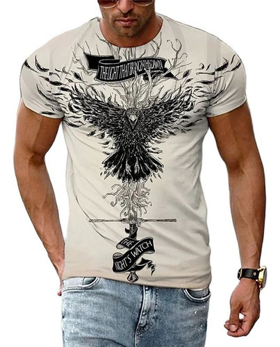 Camiseta Vintage Águila En 3d Para Hombre, Camiseta Con E Ou