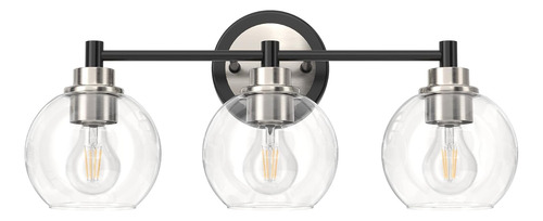 Lámpara De Baño 3 Luces E26 Con Pantallas De Cristal
