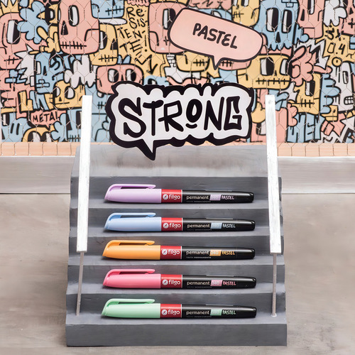 Marcadores permanentes Filgo Strong Pastel X5 U Punta Fina