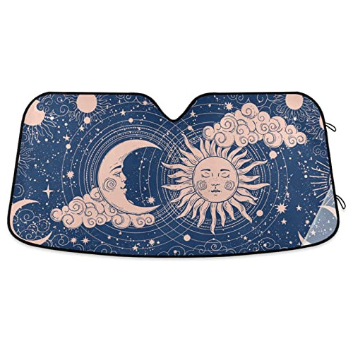 Protector De Parasol Parabrisas Blue Universe Moon Sun ...