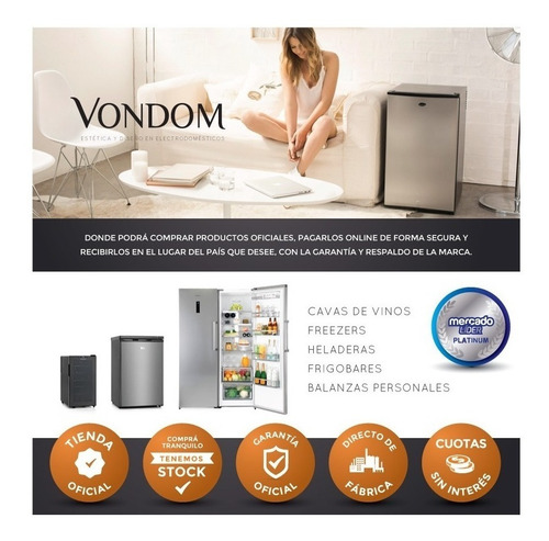 Vondom Platinum Heladera 360l + Freezer 267l Side By Side