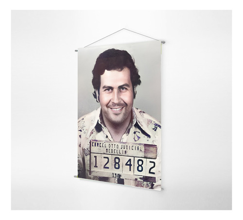 Poster-pendon/tela Pablo Escobar Ficha Policial