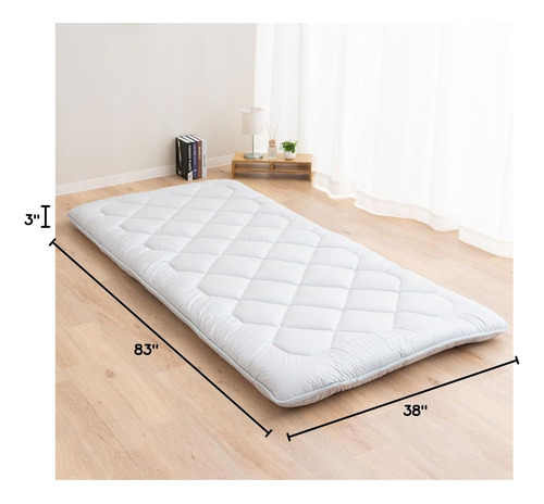 Colchón Futón Japonés Individual Xl 100 Algodón Plegable