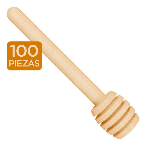 Para A 100 Pzs Cuchara Mielera Madera Pala Miel Palito / .