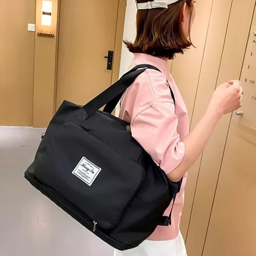 Bolsa Expansivel Inteligente Aumenta Dobrável Viagem Oxford Cor Rose