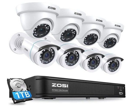 Zosi H.265+ 5mp Poe Home Security Camera System, 8 2js14