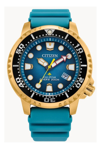 Reloj Citizen Promaster Dive Bn0162-02x Ts Color de la correa Turquesa Color del bisel Negro Color del fondo Turquesa
