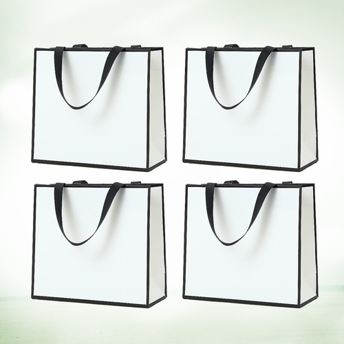 Bolsa De Papel Horizontal Blanca Para Regalo, Joyería, 4 Uni