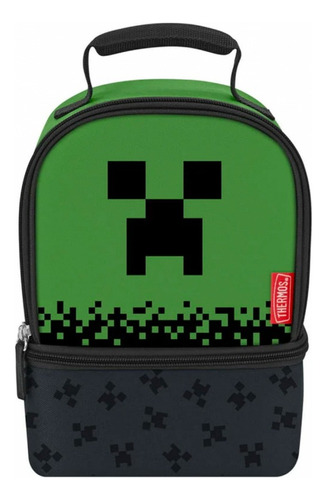 Lonchera Creeper Mine Mini Lunch Bag Thermos Minecraft