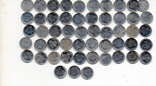 Lote De 53 Monedas Diez 10 Centavos Numeral De Acero