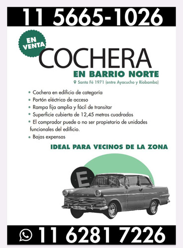 Cochera En Barrio Norte