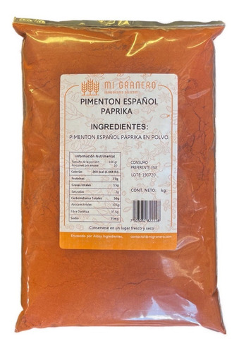 Paprika Pimentón Español 10 Kg
