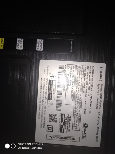 Imagem 1 de 5 de Tv Samsung 40 Polegadas Modelo Un40j529ag