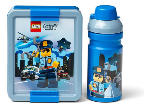 Set Contenedores De Comida + Botella Para Niños Lego City
