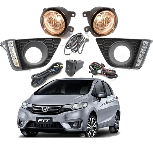 Kit De Faros De Niebla Honda Fit 2015 2016 2017 C/luz Drl