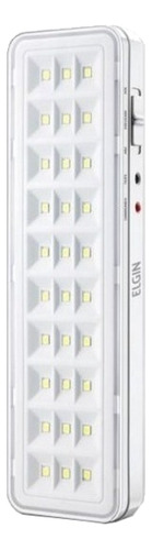 Luminária de emergência Elgin 30 LED com bateria recarregável 6Hs 2 W 100V/240V branca