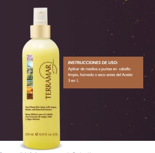 2x1 Spray Bifásico Frizz Reparador Capilar Terramar + Regalo