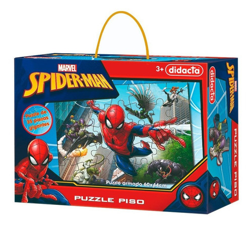 Puzzle Piso Didacta Spiderman 60x44cm Super Resistente Loi