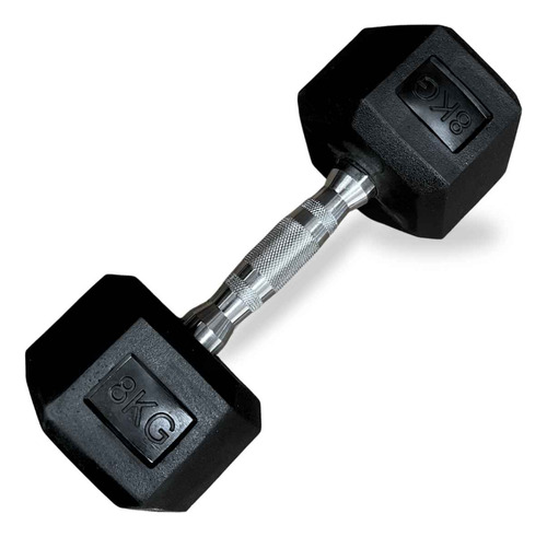 Mancuerna Hexagonal Cromada De Caucho 8kg