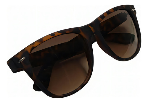 Óculos De Sol Casual Unissex Marrom Rajado Fosco Retro Uv400