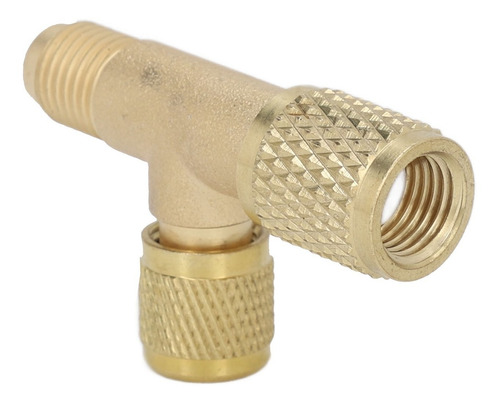 Adaptador En T De Latón Con Núcleo De Válvulas De 1/4 Pulgad
