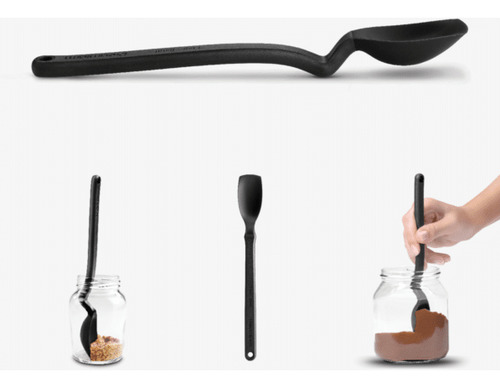 Cuchara Dreamfarm Con Medidor 3 En 1 Bpa Free Resist 260°c Mango Negro