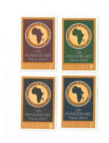 Malawi 1969 V Aniversario Independencia Serie Mint 114/17 